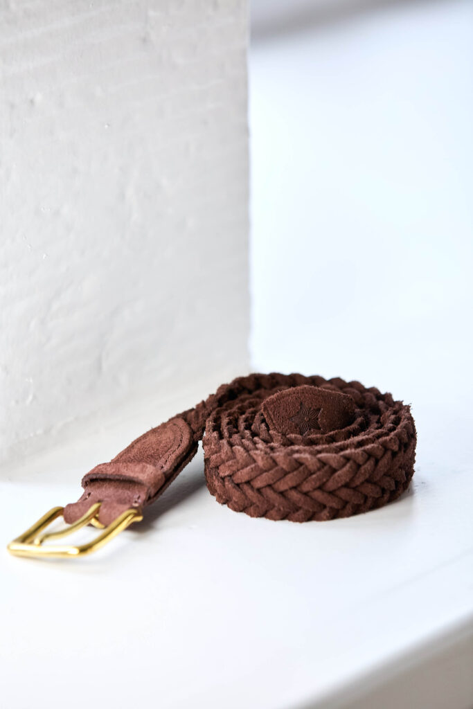 Parnassus Pleated Belt Ullswater Brown Suede