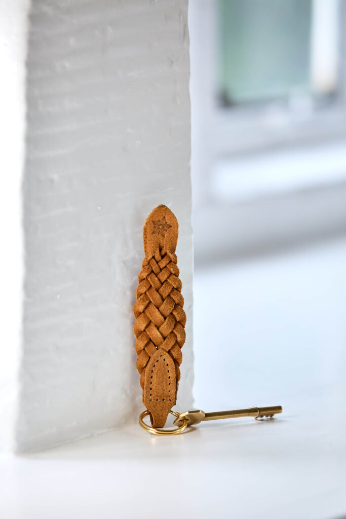 Parnassus Pleated Keyring Coniston Copper Suede